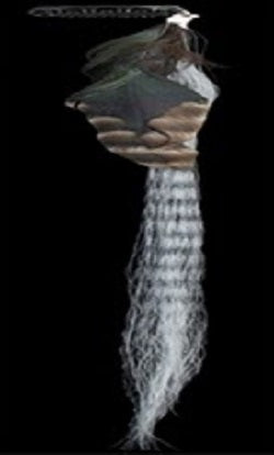 PIN015BKWH Silver Strike Black & White Feather Hair Extension