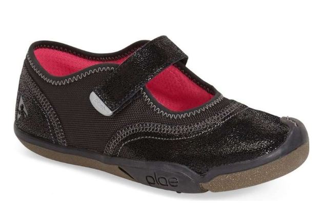 Plae Emme Mary Jane Black Fabric/Suede Kids Shoes 103012-001