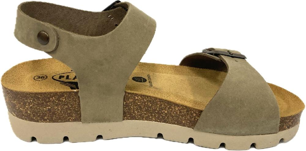 Plakton Kaki Nobuck 2 Comtessa Women's Sandals 356046-KAKI