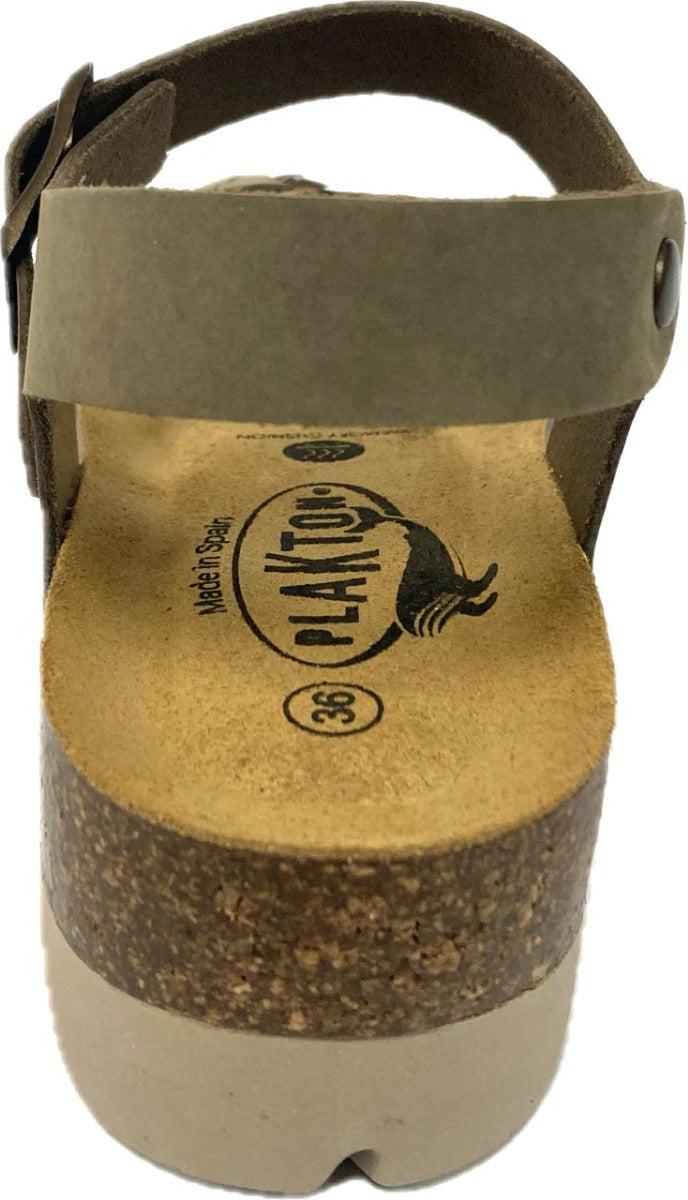 Plakton Kaki Nobuck 2 Comtessa Women's Sandals 356046-KAKI
