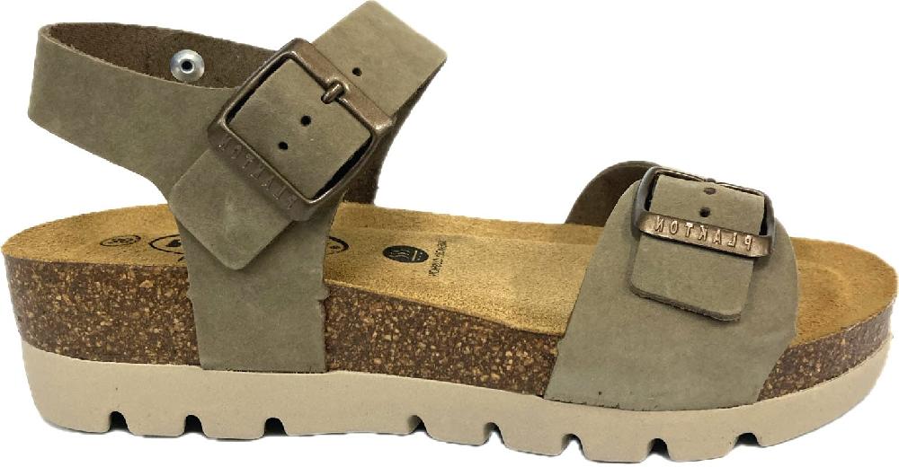 Plakton Kaki Nobuck 2 Comtessa Women's Sandals 356046-KAKI