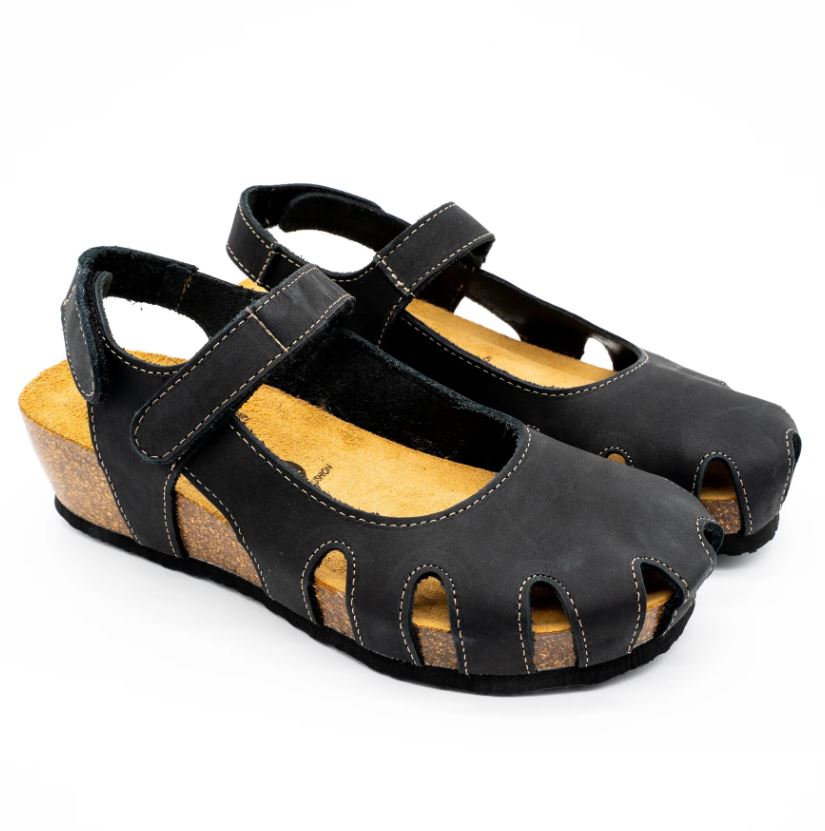 Plakton Nobuck 2 Negro Amy Women's Sandals 826140-BLACK