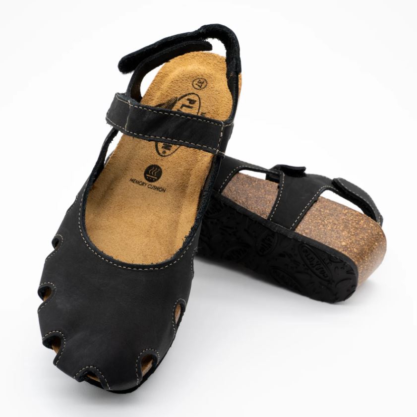 Plakton Nobuck 2 Negro Amy Women's Sandals 826140-BLACK