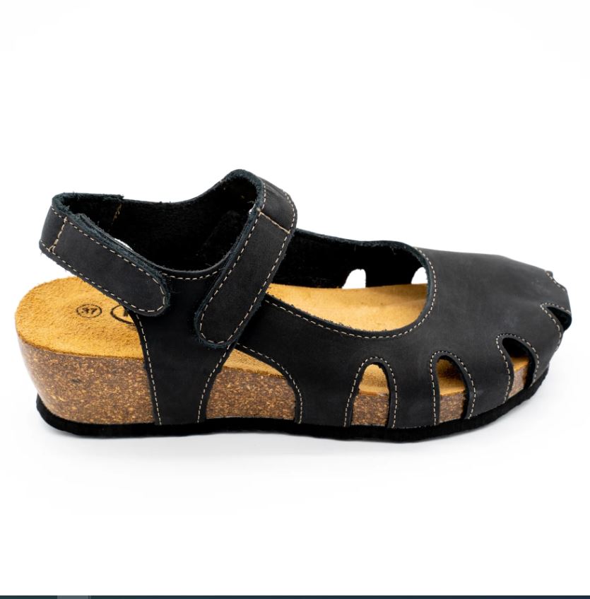 Plakton Nobuck 2 Negro Amy Women's Sandals 826140-BLACK