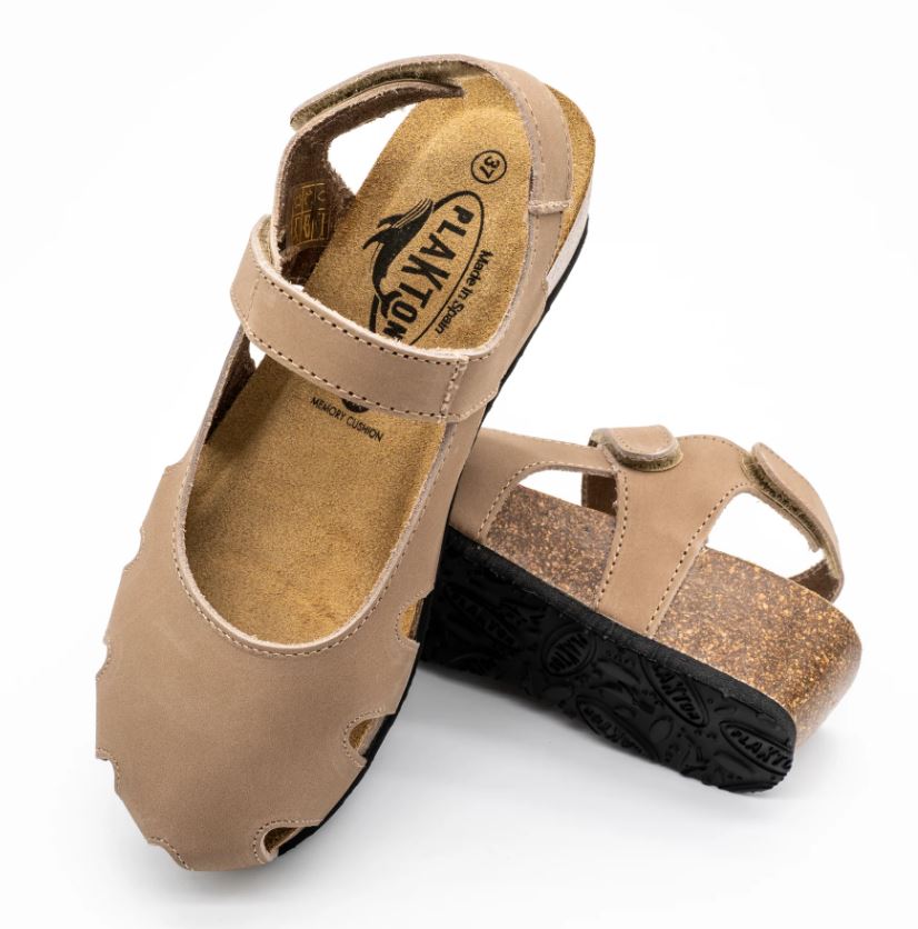 Plakton Nobuck Taupe Amy Women's Sandals 826140-TAUPE