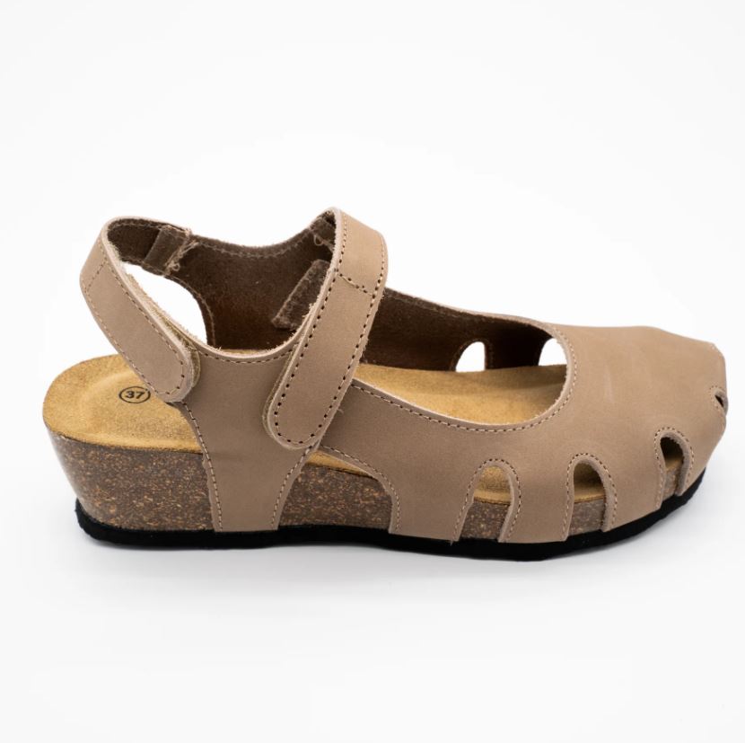 Plakton Nobuck Taupe Amy Women's Sandals 826140-TAUPE