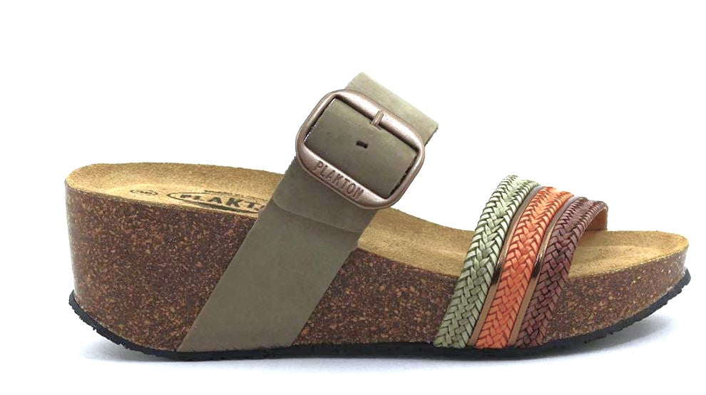 Plakton Orange Kaki SO ROCK TIra Maype Nobuck Women's Sandals 873004-TIRA