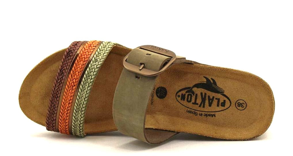 Plakton Orange Kaki SO ROCK TIra Maype Nobuck Women's Sandals 873004-TIRA