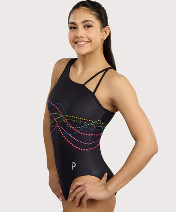 Plum Hollywood Strappy Shoulder Swoop Leotard