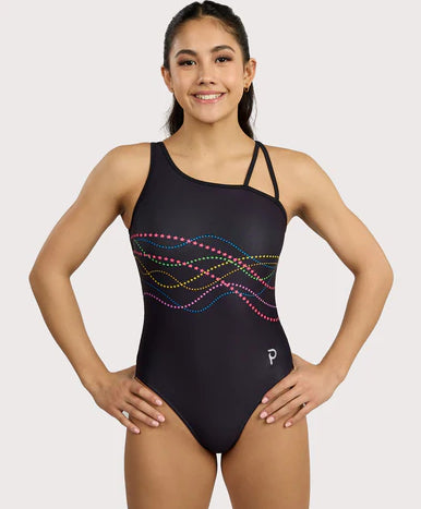 Plum Hollywood Strappy Shoulder Swoop Leotard