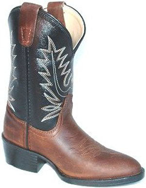 Pocono Black/Brown Leather Kids Western 1550
