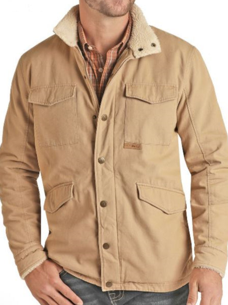 Powder River Outfitter Tan Men's Brushed Cotton Canvas Jacket PRMO92RZYQ