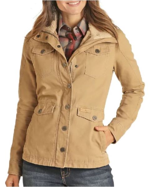 Powder River Tan Women's Cotton Military Jacket PRW092RZYO
