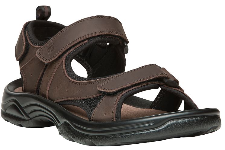Propet Daytona Brown Leather Mens Sandals MSV013L-BRN