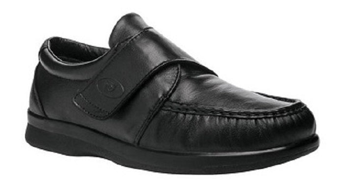 Propet Pucker Moc Velcro Black Leather Mens Casual M3925-BLK