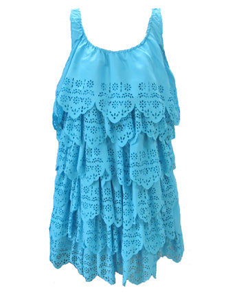 R3S302-U001 Turquoise Aquadoor Cut Out Ru Apparel Womens Dress