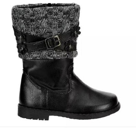 Rachel Kimmy Girl's Black Pull-Up Fashion Boot