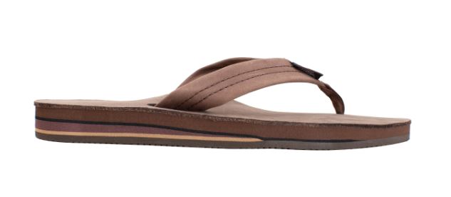 Rainbow Double Layer Espresso Leather Mens Sandals 302ALTSO-EXPR-M