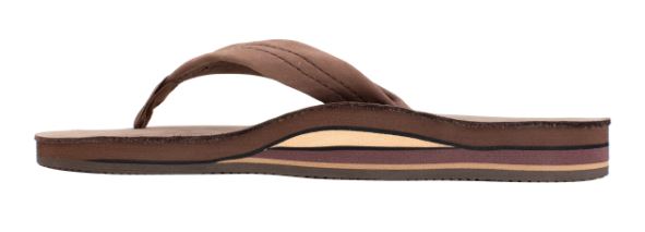 Rainbow Double Layer Espresso Leather Mens Sandals 302ALTSO-EXPR-M