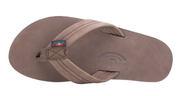 Rainbow Double Layer Espresso Leather Mens Sandals 302ALTSO-EXPR-M