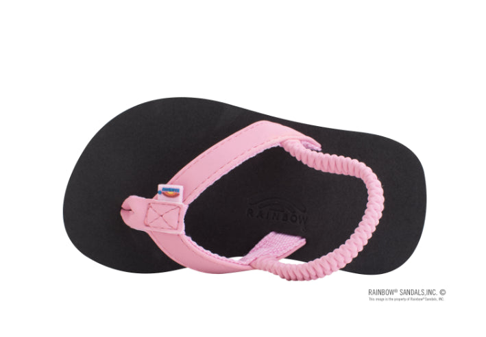 Rainbow Pink Strap Grombow Soft Rubber Top Sole Children's Sandals 101ST-PINK-BLK