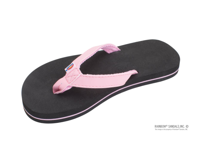 Rainbow Pink Strap Grombow Soft Rubber Top Sole Children's Sandals 101ST-PINK-BLK