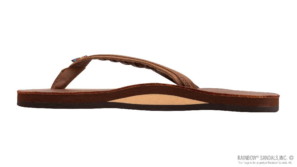 Rainbow Redwood Flirty Braidy Single Layer Premier Leather 1/2 Inch Narrow Strap With Braid 301ALTSB-RDWD