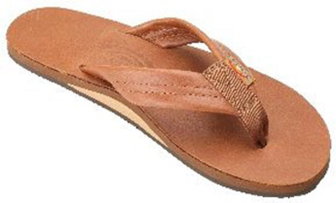Rainbow Single Layer Brown Leather Mens Sandals 301ALTSO-TTTNM