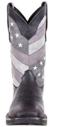 Rebel By Durango Black Charcoal Grey Faded Black Flag Men's Western Boot DDB0125