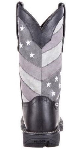 Rebel By Durango Black Charcoal Grey Faded Black Flag Men's Western Boot DDB0125