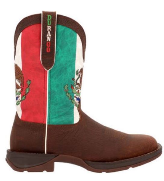 Rebel By Durango Sandy Brown And Mexico Flag Mens Western Boots DDB0430