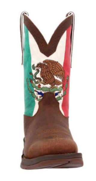 Rebel By Durango Sandy Brown And Mexico Flag Mens Western Boots DDB0430