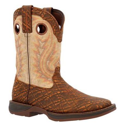 Rebel By Durango Tan Elephant Print & Bone Men's Wide Square Toe Boots DDB0378