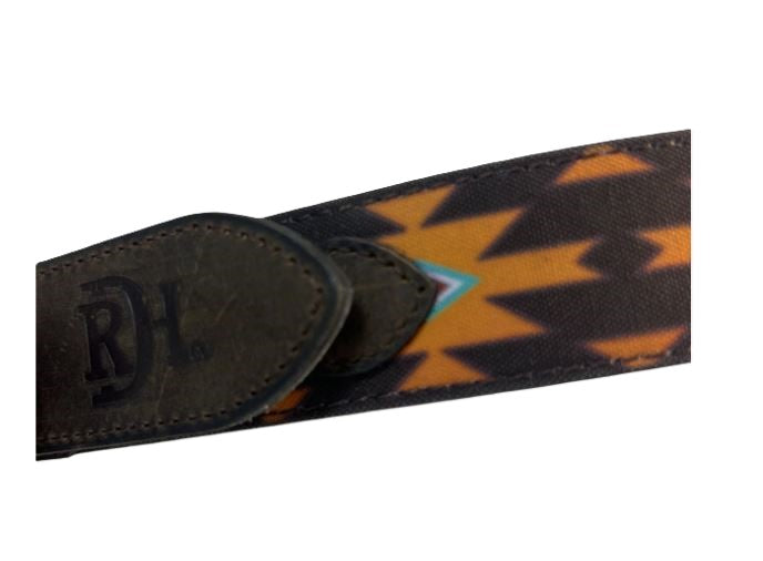 Red Dirt Hat Co. Brown With Southwest Aztec Inspired Print Men's Leather Belt 23112BE6