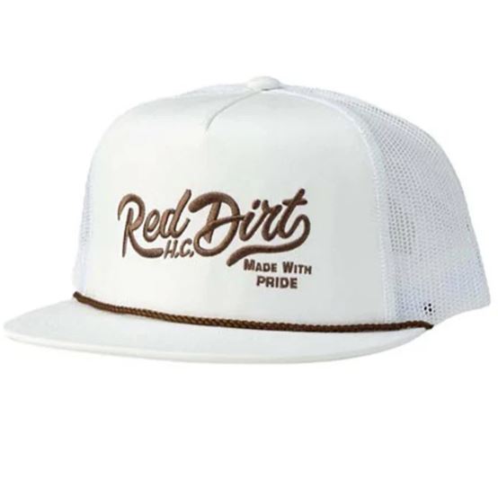 Red Dirt Hat Co. White with Brown Writing Over the Top RDHC-405