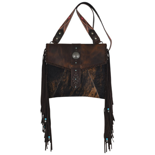 Red Dirt Hat Co. Women's Hairon Leather Crossbody Bag with Fringe 24096948BLA