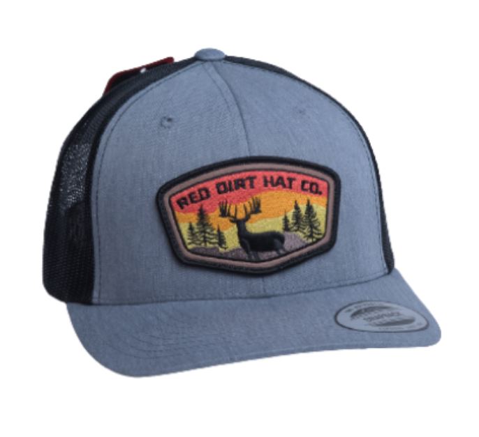 Red Dirt Heather Grey Deer Patch Curved Bill Hat RDHC-114