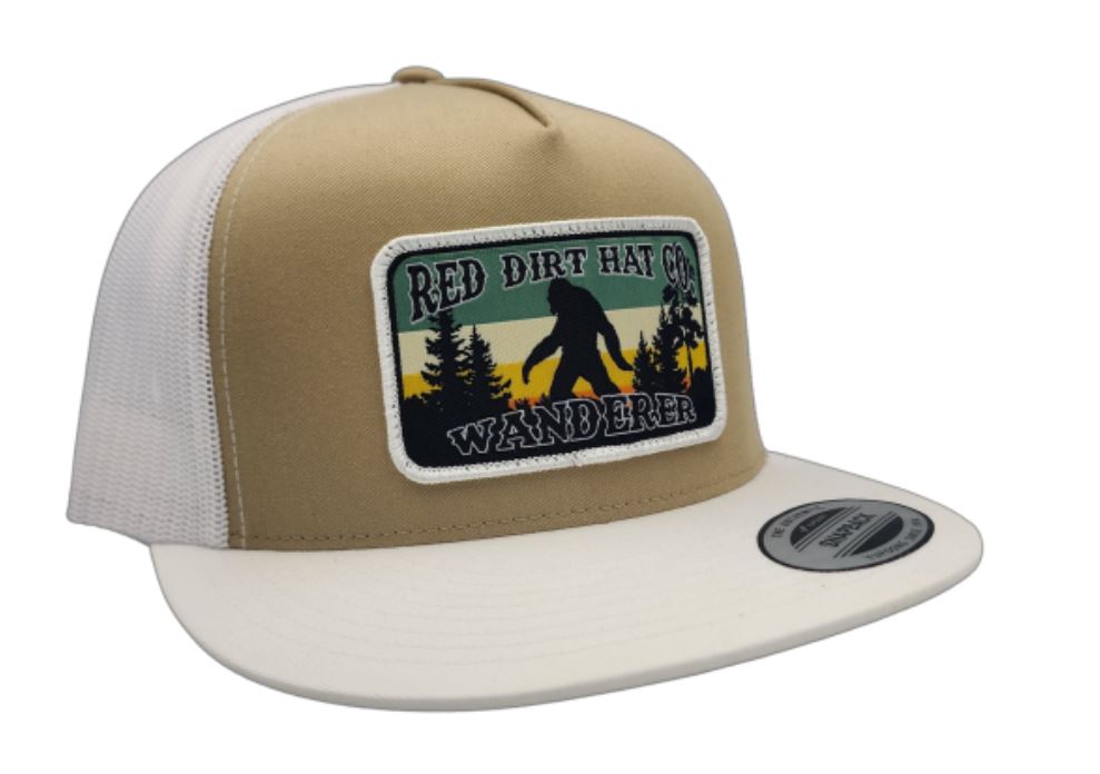 Red Dirt Khaki/White Wanderer Flat Bill Snapback Hat RDHC-323
