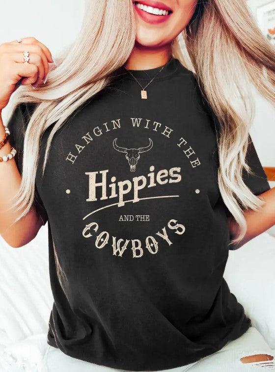 Red Stone Rebel Hippies and Cowboys Western Graphic T-Shirt