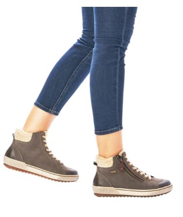 Remonte Smoke Leather Women's Casual Winter Short Boots D0770