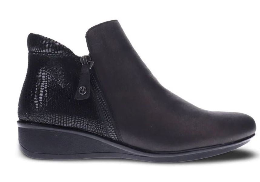 Revere Black Lizard Damascus Women's Ankle Bootie