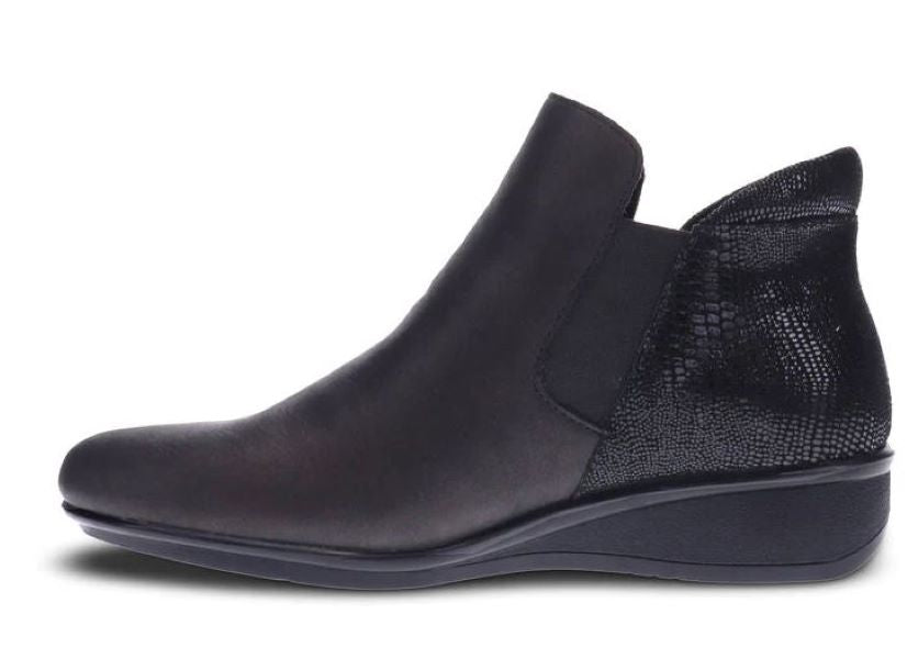 Revere Black Lizard Damascus Women's Ankle Bootie