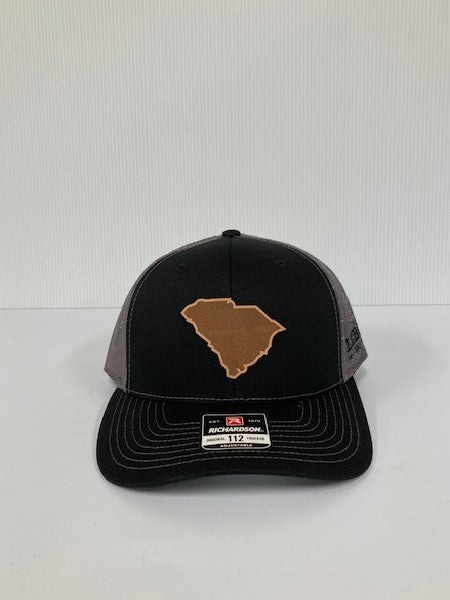 Richardon Black/Charcoal 112 Original Trucker Hat with SC Leather Patch 112-BCH SC