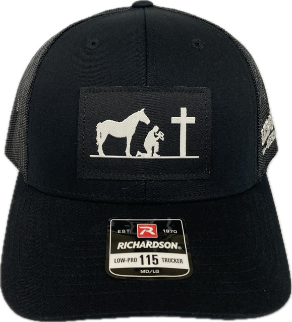 Richardson 115 Black Prayin' Cowboy Snapback Cap 115B-PRAYIN