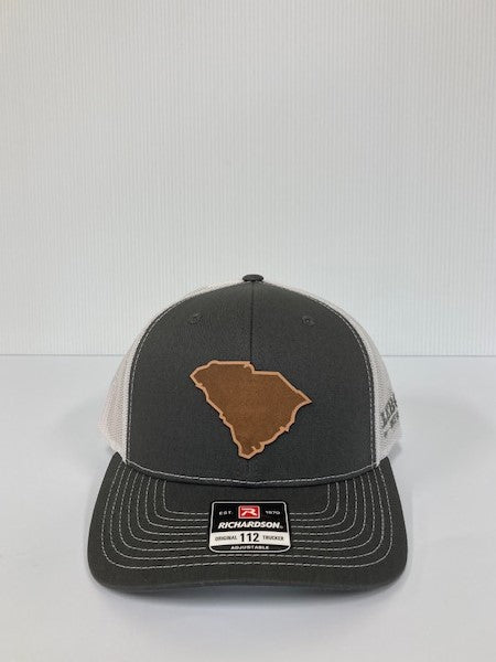 Richardson Charcoal/White 112 Original Trucker Hat with SC Leather Patch 112-CHW-SC