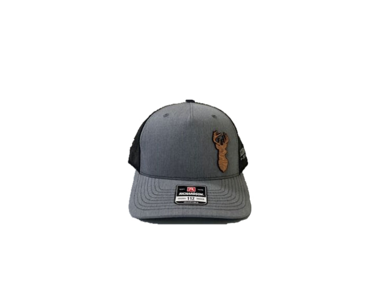 Richardson Grey and Black Original 112 Trucker Hat Topo Buck Patch 112FP-HGB-BUCK