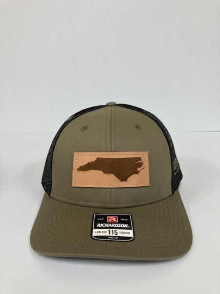 Richardson Loden/Black 115 Low Pro Trucker Cap with NC Leather Patch 115-LOB-NC