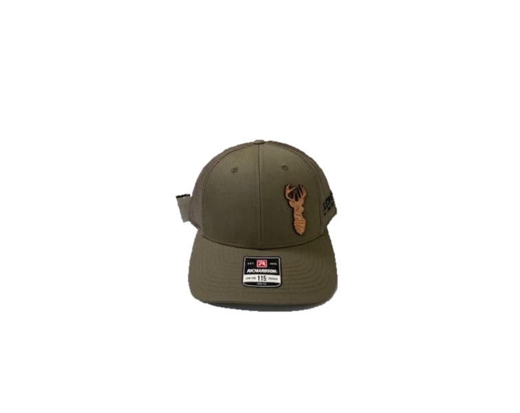 Richardson Loden Low-Pro 115 Trucker Hat with Topo Buck Patch 115-LO-BUCK