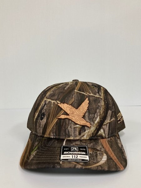 Richardson Mossy Oak/Brown Original 112 Trucker Hat with Duck Topo Patch 112P-MOHBN-DUCK