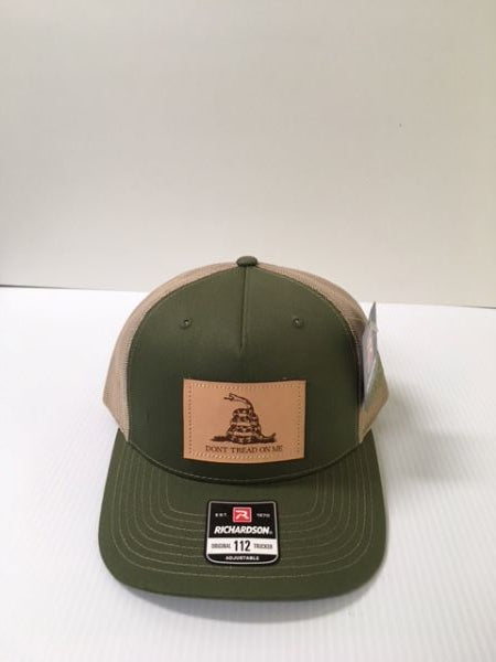Richardson Olive/Tan 112 Original Trucker Dont Tread on Me Mens Trucker Cap 112FP-AOTN-DTOM